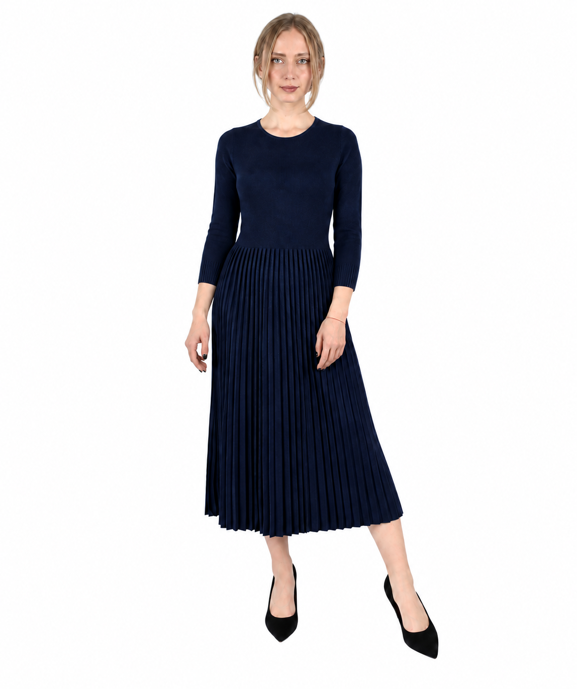 Rochie midnight blu din lână